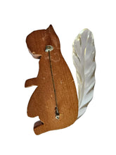 Load image into Gallery viewer, 1940s Rare Wood and Lucite Chunky Squirrel Brooch
