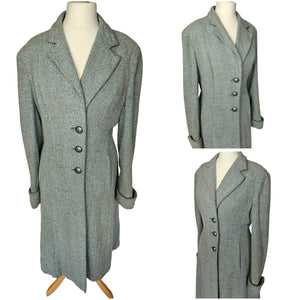 1940s Duck Egg Blue Flecked Coat