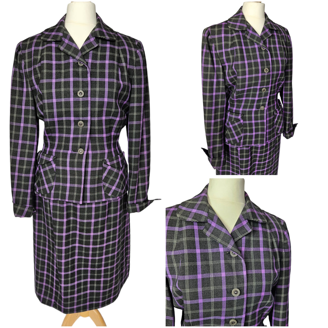 1940s Purple and Black Check Suit