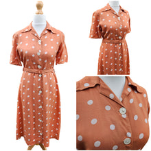 Load image into Gallery viewer, 1940s Orange/Caramel And White Spot Dress
