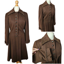 Load image into Gallery viewer, 1940s Chocolate Brown Beaded Princess Coat
