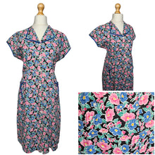 Load image into Gallery viewer, Late 1940s Pink Floral House Dress
