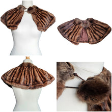 Load image into Gallery viewer, 1940s Brown Fur Cape Collar
