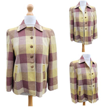 Load image into Gallery viewer, 1940s Yellow and Brown Check Wool Jacket
