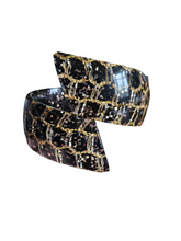 Load image into Gallery viewer, 1950s Black and Gold Confetti Lucite Clamper Bangle
