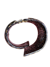 Load image into Gallery viewer, 1950s Black and Gold Confetti Lucite Clamper Bangle
