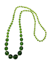 Load image into Gallery viewer, 1930s Art Deco Green and Clear Faceted Glass Necklace
