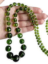 Load image into Gallery viewer, 1930s Art Deco Green and Clear Faceted Glass Necklace
