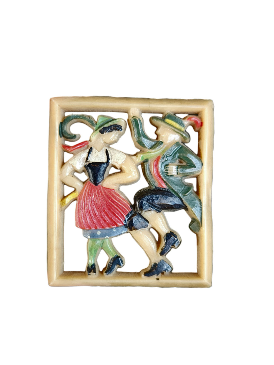 1940s Dutch Celluloid Tourist Brooch