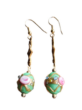 Load image into Gallery viewer, 1930s Deco Wedding Cake Glass Earrings
