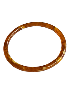 1930s Deco Orange Marbled Celluloid Bangle