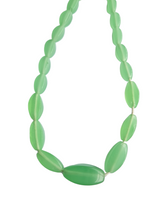 Load image into Gallery viewer, 1930s Deco Apple Green Uranium Glass Necklace
