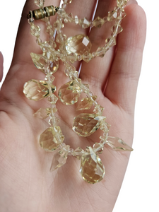 1930s Zingy Pale Yellow Faceted Glass Necklace