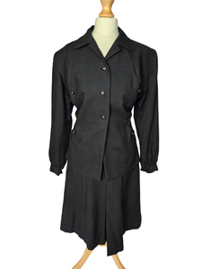 1940s Black Suit With Button Cuffs