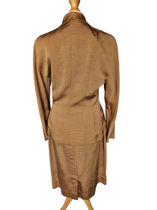 Late 1940s Golden/Sand Grosgrain Suit