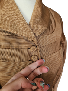 Late 1940s Golden/Sand Grosgrain Suit