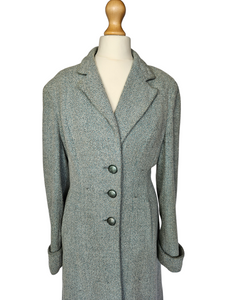 1940s Duck Egg Blue Flecked Coat