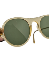 Load image into Gallery viewer, 1940s Yellow Round Sunglasses With Green Lenses
