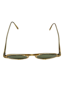 1940s Yellow Round Sunglasses With Green Lenses