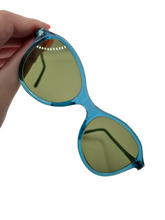 Load image into Gallery viewer, Late 1940s Teal Blue Clear Sunglasses
