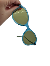 Load image into Gallery viewer, Late 1940s Teal Blue Clear Sunglasses
