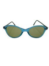 Load image into Gallery viewer, Late 1940s Teal Blue Clear Sunglasses
