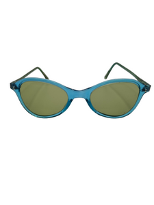 Late 1940s Teal Blue Clear Sunglasses