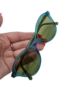 Load image into Gallery viewer, Late 1940s Teal Blue Clear Sunglasses
