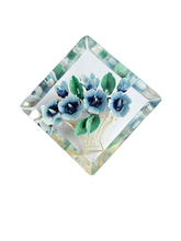 Load image into Gallery viewer, 1940s Reverse Carved Lucite Blue Flower Brooch
