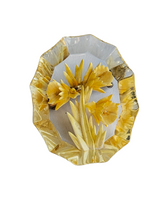 Load image into Gallery viewer, 1940s Yellow Reverse Carved Lucite Brooch
