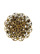 Load image into Gallery viewer, 1930s Bright Glass and Filigree Czech Flower Brooch
