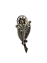 Load image into Gallery viewer, 1930s Art Deco Czech Filigree Glass Flower Brooch
