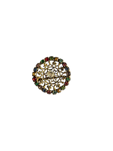 1930s Czech Tiny Glass Filigree Brooch