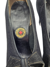 Load image into Gallery viewer, 1940s Black Suede American Red Cross Made Shoes
