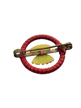 Load image into Gallery viewer, 1940s Red Wirework Make Do and Mend Brooch
