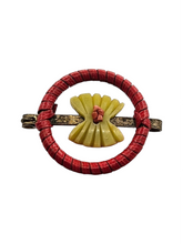 Load image into Gallery viewer, 1940s Red Wirework Make Do and Mend Brooch
