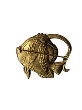 Load image into Gallery viewer, 1930s Deco Painted Metal Fish Brooch
