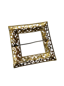 1930s Unusual Czech Square Filigree Brooch