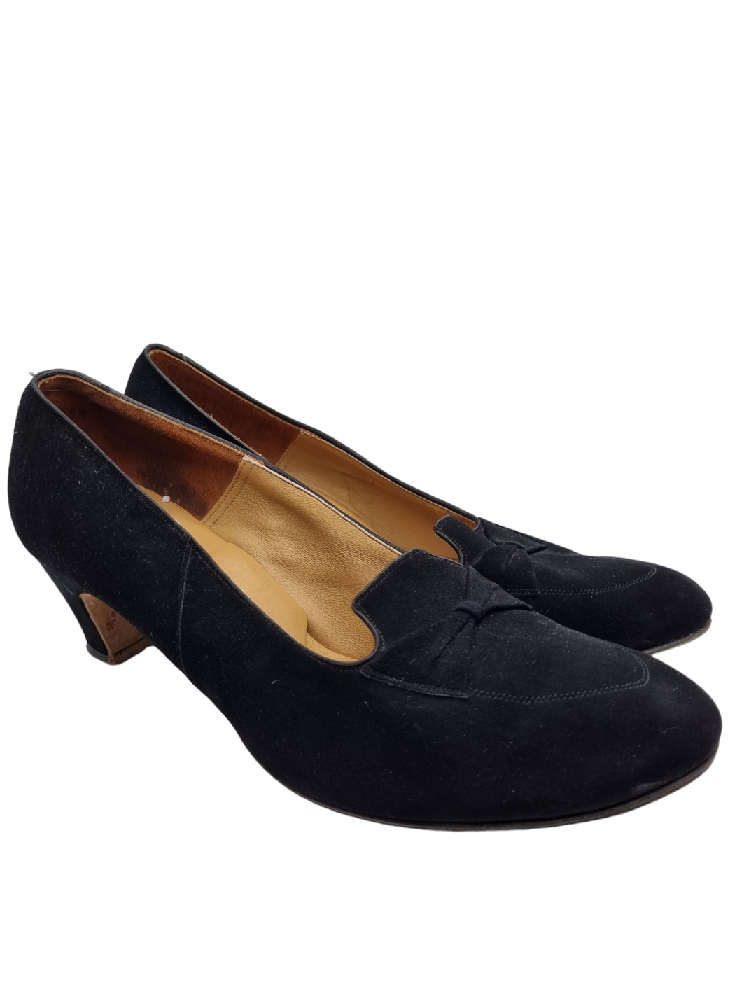 Late 1940s Black Suede Shoes