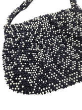 Load image into Gallery viewer, 1940s/1950s Black and White Beaded Bobble Bag
