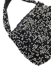 Load image into Gallery viewer, 1940s/1950s Black and White Beaded Bobble Bag
