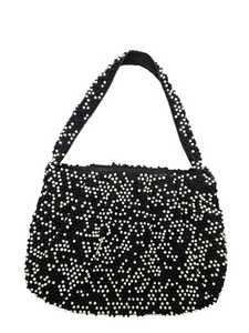 1940s/1950s Black and White Beaded Bobble Bag