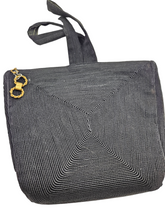 Load image into Gallery viewer, 1940s Black Corde Raised Pattern Bag
