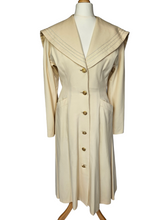 Load image into Gallery viewer, 1940s Cream Sailor Coat With Nautical Collar Back  and Buttons
