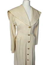 Load image into Gallery viewer, 1940s Cream Sailor Coat With Nautical Collar Back  and Buttons
