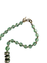 Load image into Gallery viewer, 1930s Deco Green and Clear Glass Necklace
