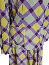 Load image into Gallery viewer, 1940s Purple, Yellow and Green Plaid Summer Suit
