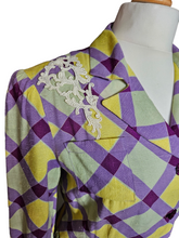 Load image into Gallery viewer, 1940s Purple, Yellow and Green Plaid Summer Suit
