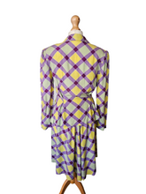 Load image into Gallery viewer, 1940s Purple, Yellow and Green Plaid Summer Suit
