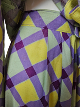 Load image into Gallery viewer, 1940s Purple, Yellow and Green Plaid Summer Suit
